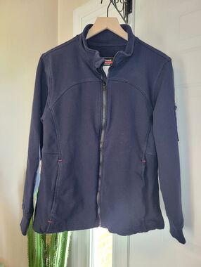Bulwark Protection Womens Fleece Flame Resistant Cat 2 Blue Zip Jacket, Size XL